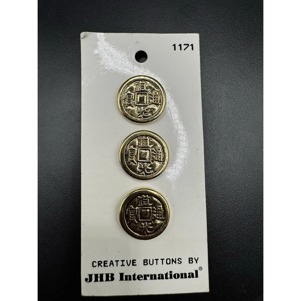 Vintage Creative Buttons By JHB‎ International Gold Tone Buttons - 3/4